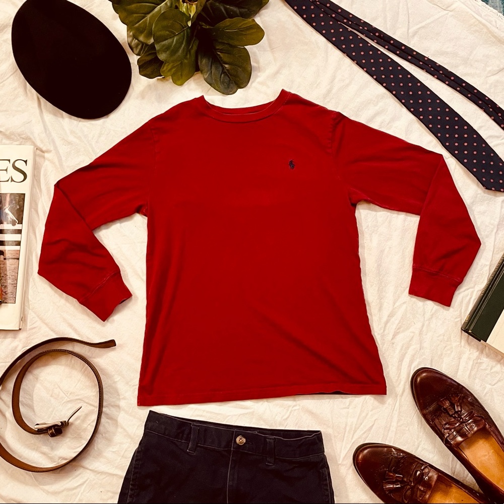 Polo by Ralph Lauren Boys Large Maroon Long Sleeve Shirt